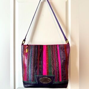 Sharif Leather Large Shoulder Bag made in USA EUC